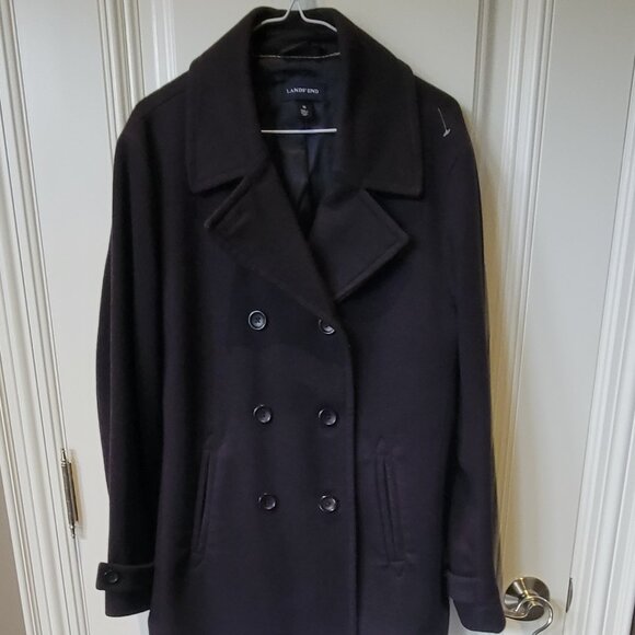 Lands End Wool Blend Peacoat - Picture 2 of 16